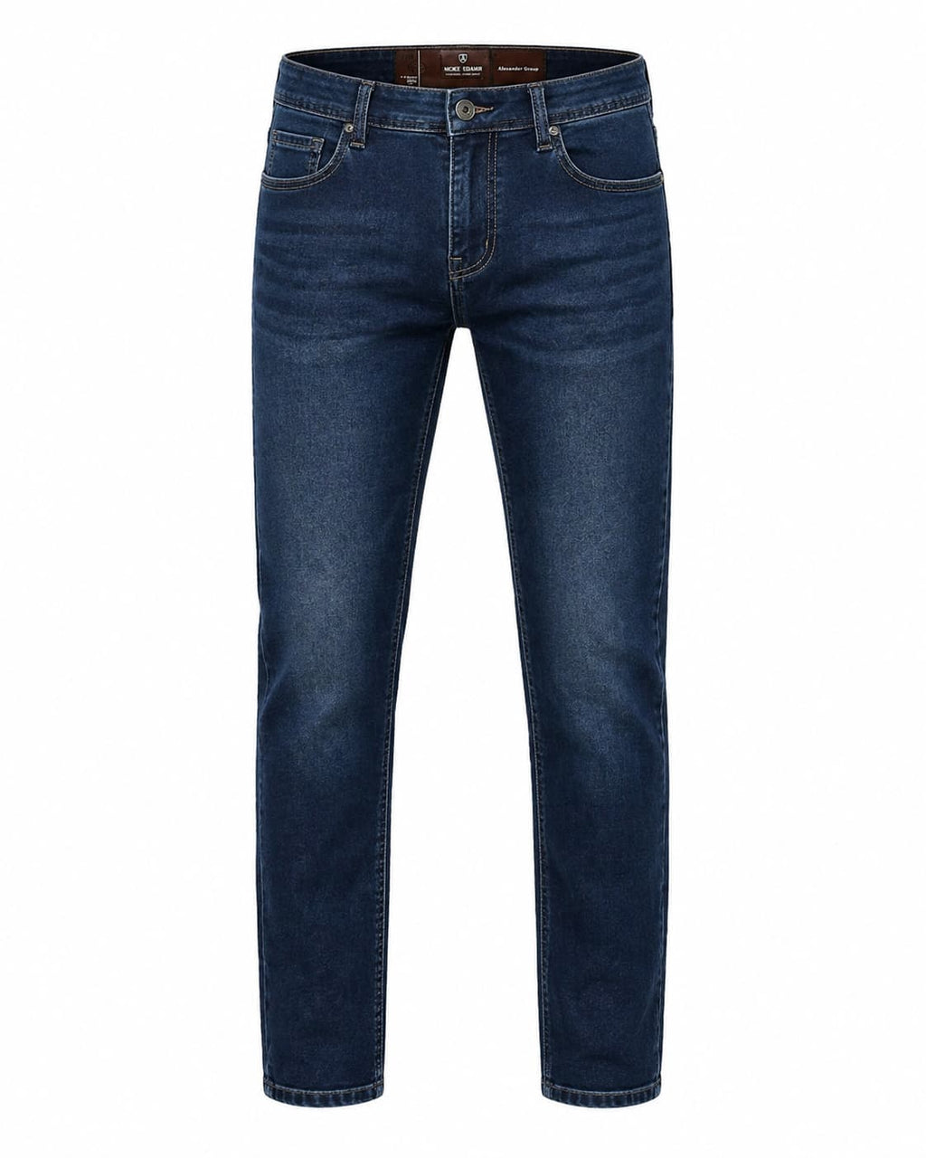 Blue jeans on a white background